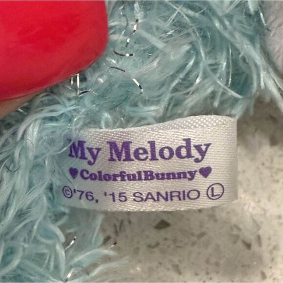 Sanrio My Melody Colorful Bunny Plush 6" With Pink Bow & Yellow Ears Gift Easter - Picture 4 of 8